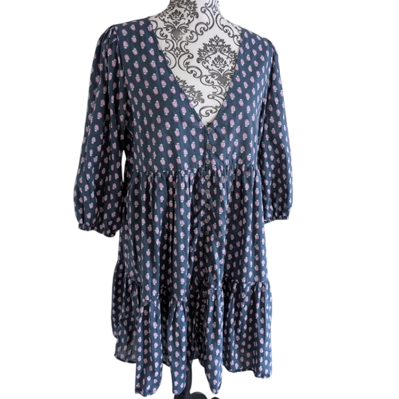 J. Crew Tiered Dress Women S Romantic 90s Babydoll Cottage Puff Sleeve Cotton - Picture 2 of 16